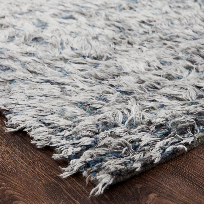 Ilanna Wool Area Rug in Blue/Gray, Rectangle 7'9" x 9'9"