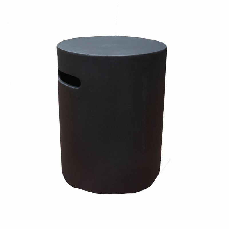 Elementi 15.7" Round Concrete Propane Tank Cover, Dark Gray