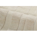Modern Textural Hand Knotted Silk Striped Area Rug