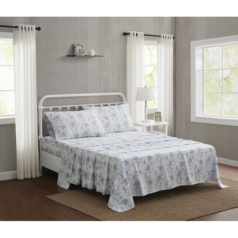  Ensemble de draps 100% coton 200 fils 200 fils, Grand + 2 taies d'oreiller