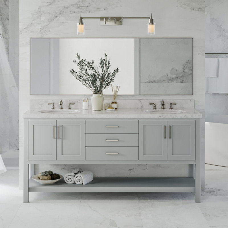 Magnolia Bath Vanity Oval Basin S073DCWOV, Gray
