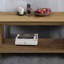 Table basse moderne à double couche avec rangement 47 po, en MDF de coin rectangulaire et arrondi, convient au salon