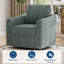 Fauteuil d'appoint pivotant à 360 °, fauteuil en similicuir moderne avec dossier ergonomique et coussin confortable pour le salon et la chambre à coucher-1259184301