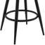 Tabouret de bar gris en similicuir de 30 po avec métal noir, fonction pivotante à 360 degrés, siège à dossier ouvert, coussins rembourrés de mousse, repose-pieds pour le soutien et la mobilité, style, structure stable remplie
