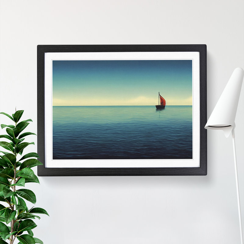 Solo Sailing Boat Vol.1 - Framed Print, Black, 25cm H x 34cm W x 2cm D