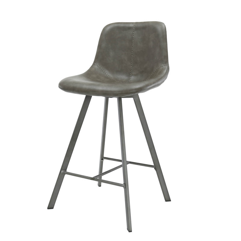 Amunique Upholstered Counter Stool with Metal Frame
