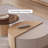 Cream style log TV cabinet end table combination