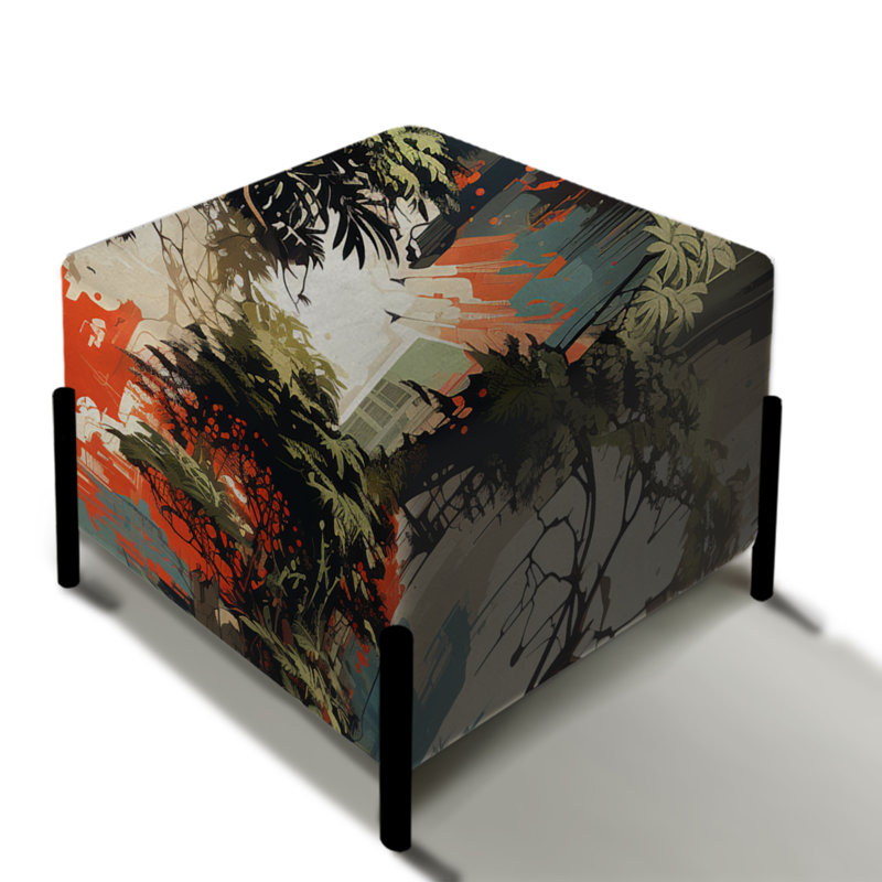 Cityscape Camo Mirage - Repose-pieds carré abstrait