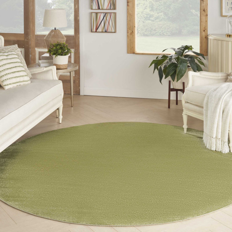 Mullican Sandy Solid Green Easy Care Indoor/Outdoor Area Rug