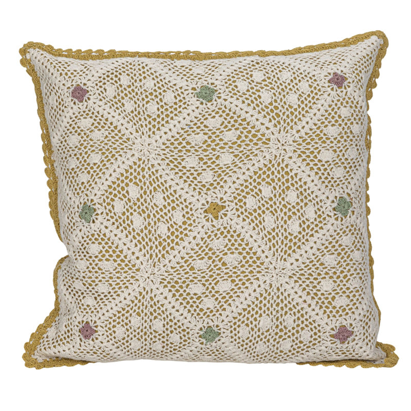 Heirloom Geometric Cotton Reversible Throw Pillow