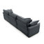 Velours côtelé gris à 5 places avec design ergonomique et coussins moelleux pour chambre à coucher