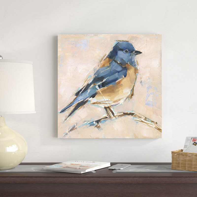 «Bird Variété III» par Ethan Harper - peinture sur toile tendue, H 20 po x l 20 po