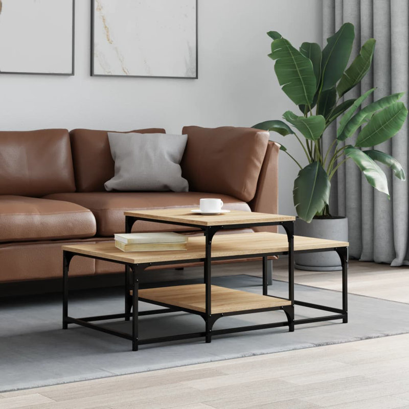 Austintown Frame Coffee Table with Storage, Sonoma Oak