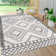 Winon Diamond Tribal Medallion Ivory/Black Indoor/Outdoor Rug