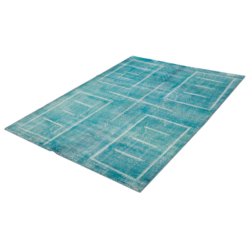 Tapis turquoise à transition de couleur 6 pi 10 po x 10 pi 0 po