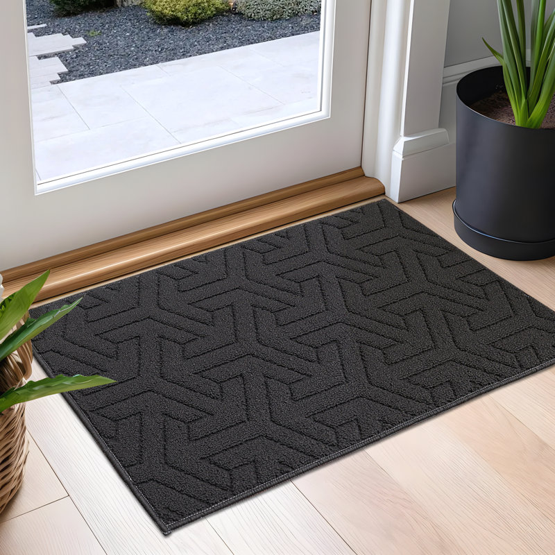 Paillasson intérieur antidérapant, Gris anthracite, L 24 po x L 36 po