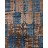 Mid Century Modern Hand Knotted Geometric Area Rug
