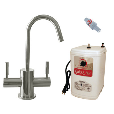 10" 2-Lever Hot and Cold Water Dispenser Faucet with Heating Tank