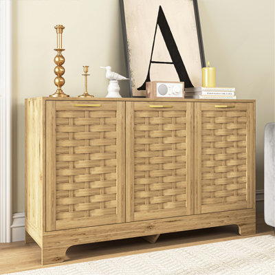 Armoire de rangement avec 3 portes, buffet de rangement en bois avec tablette réglable, armoire d'appoint anti-basculement