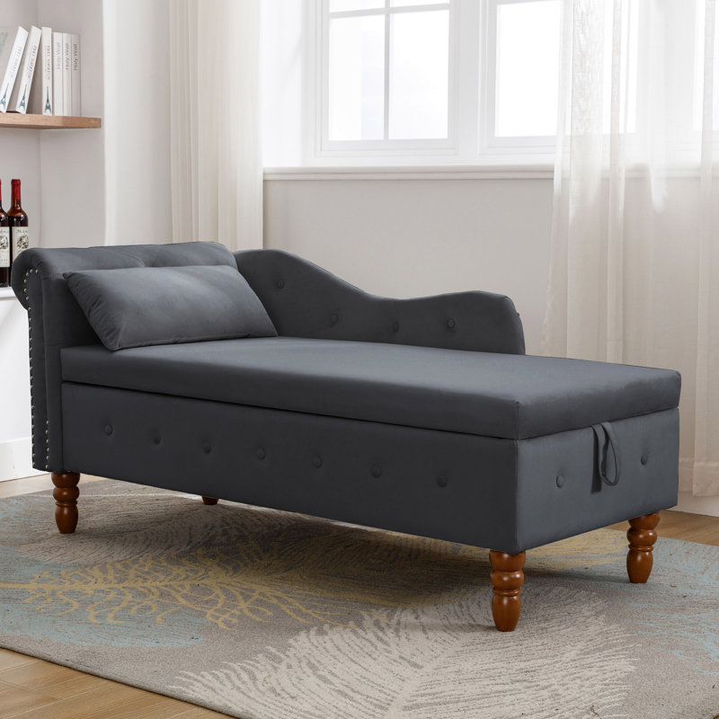 Chaise longue rembourrée pour l'intérieur, Noir, Brun