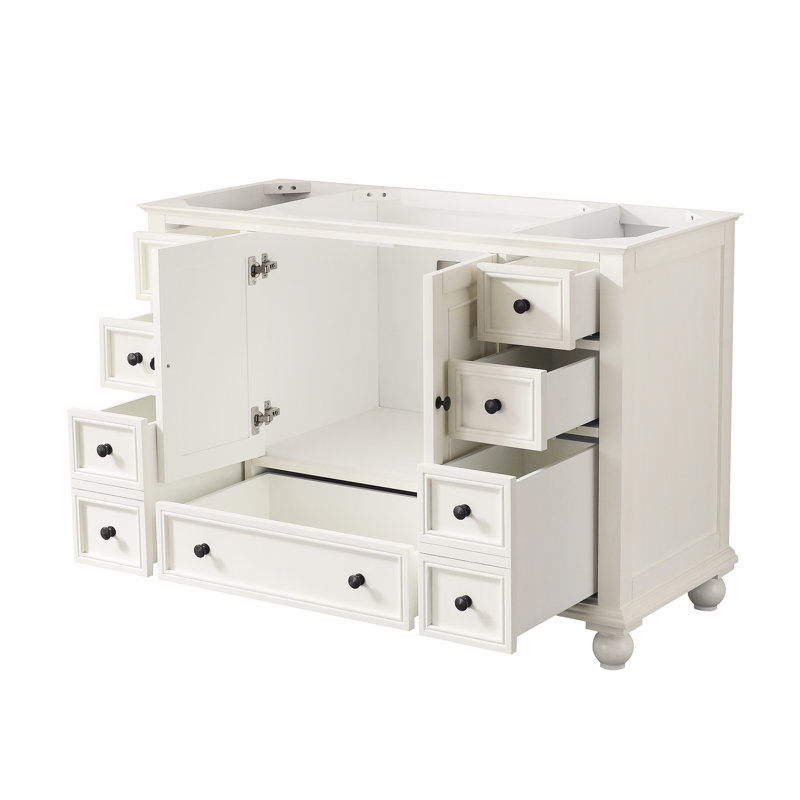 Thompson 48'' W Single Bathroom Vanity Base, French White