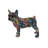 Pug Multicolor Abstract Pug Resin Statue Size: 13" x 5" x 11"H