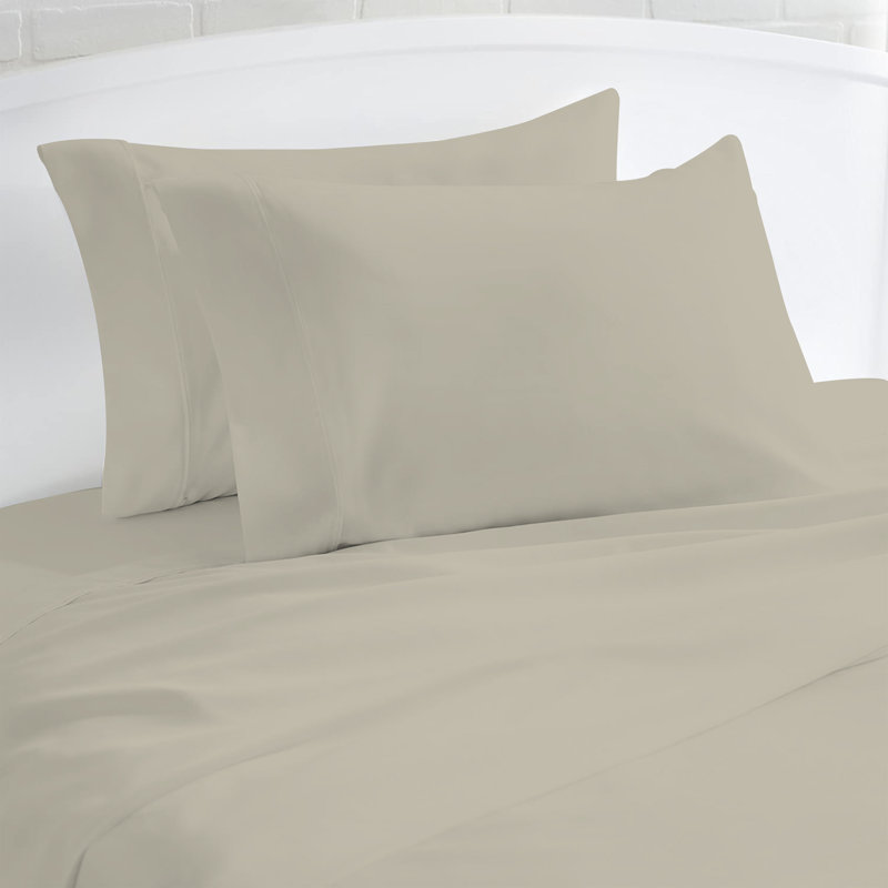 Ultimate Percale 100% Cotton 400TC Cool & Crisp Pillowcases, Standard, Tan