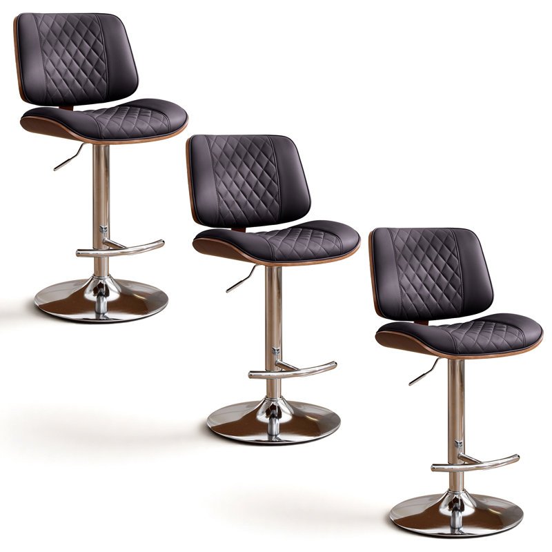 Ensemble de 3 tabourets de bar Modern, Brun, 3