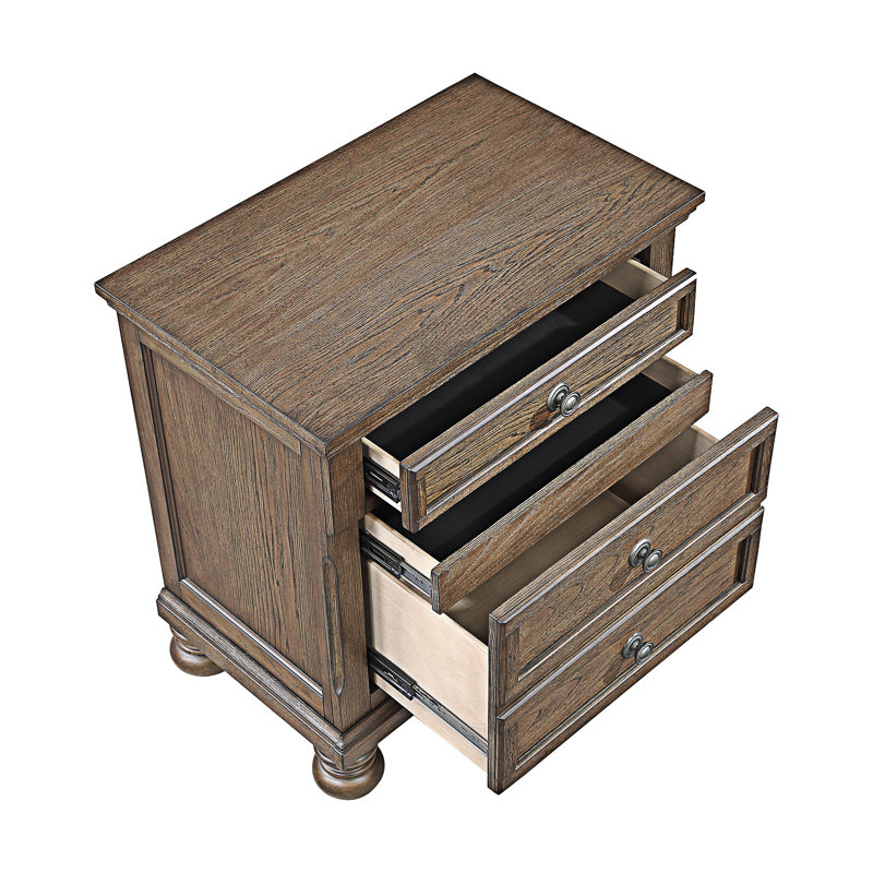 Transitional Nightstand With Hidden Drawer