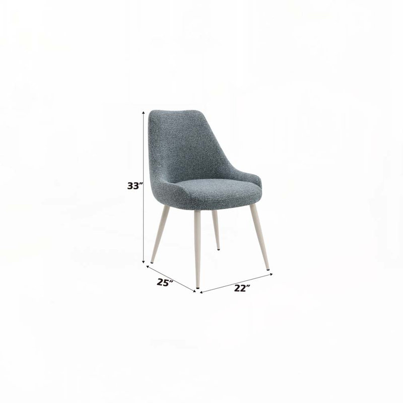 Boucle Upholstered Dining Chair with Upholstered Back
