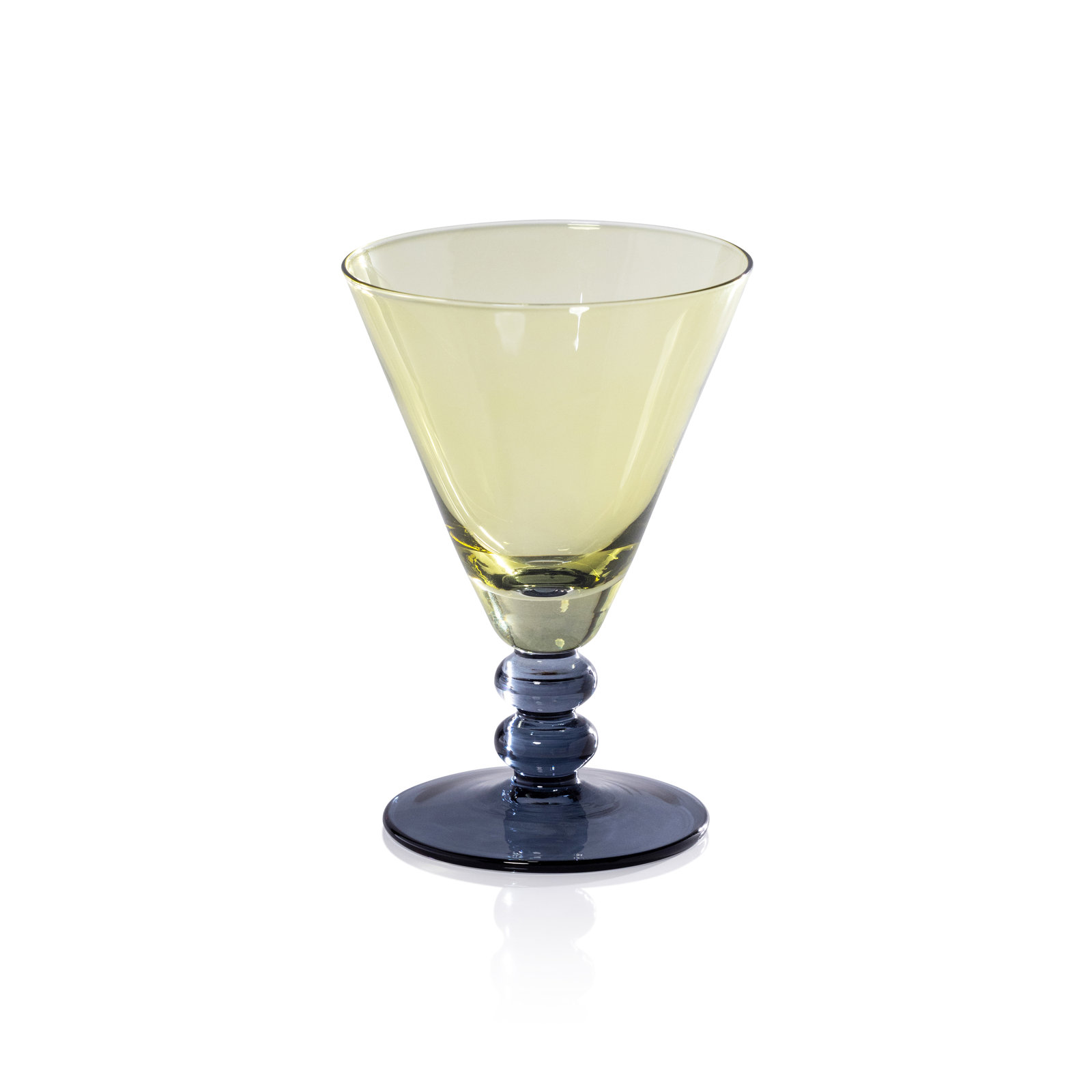 Fusion Two-Tone 6-Piece Cocktail Glass Set, Night Blue / Kiwi