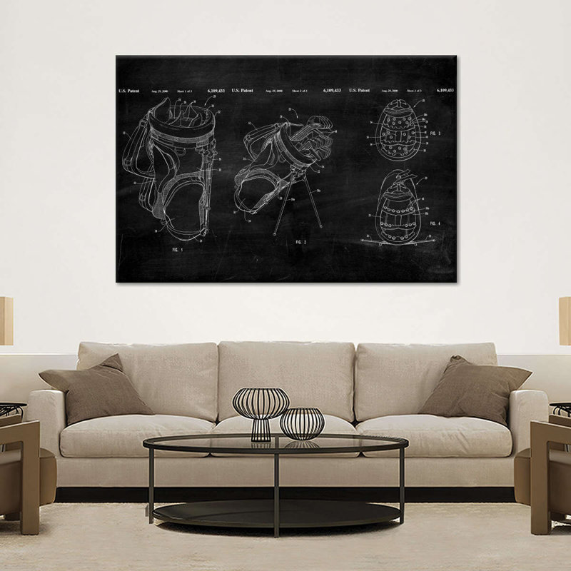 «Ridged Golf Bag Dividers», brevet sur toile, H 30 po x l 45 po x P 1,25 po