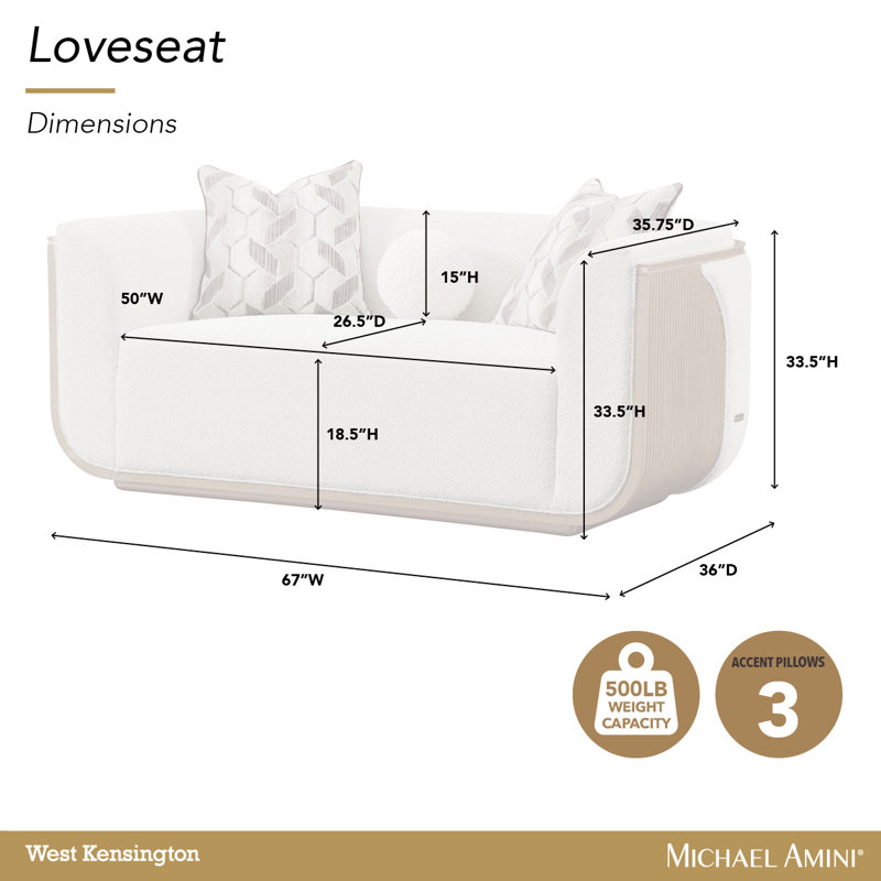 Causeuse West Kensington - Caramel sel / phoque, Bois jaune moyen