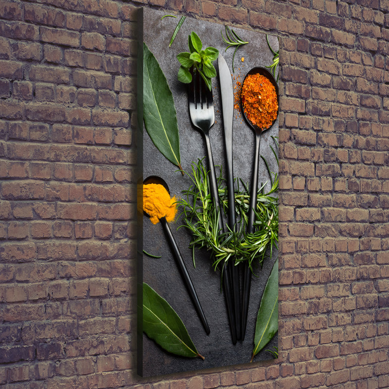 Cutlery And Spices - Wrapped Canvas Print