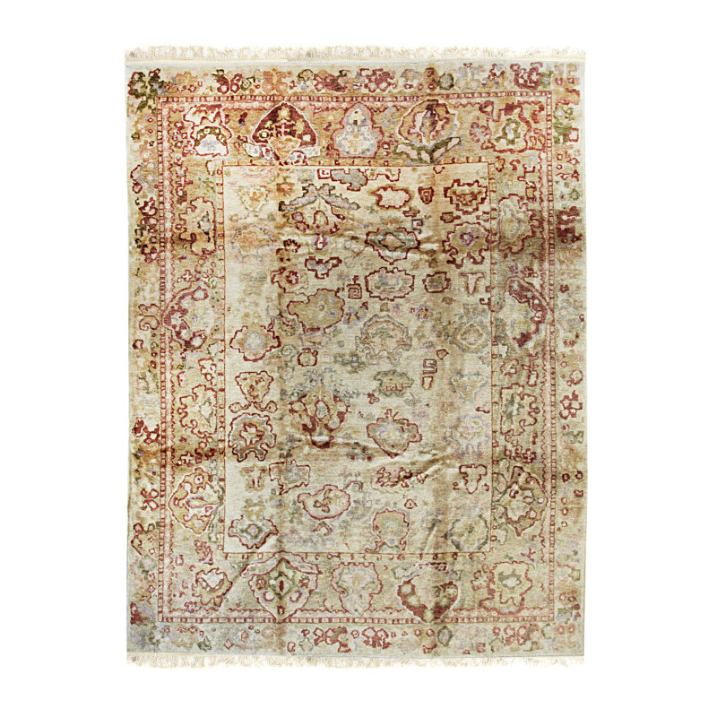 Beige Hand Knotted Area Rug