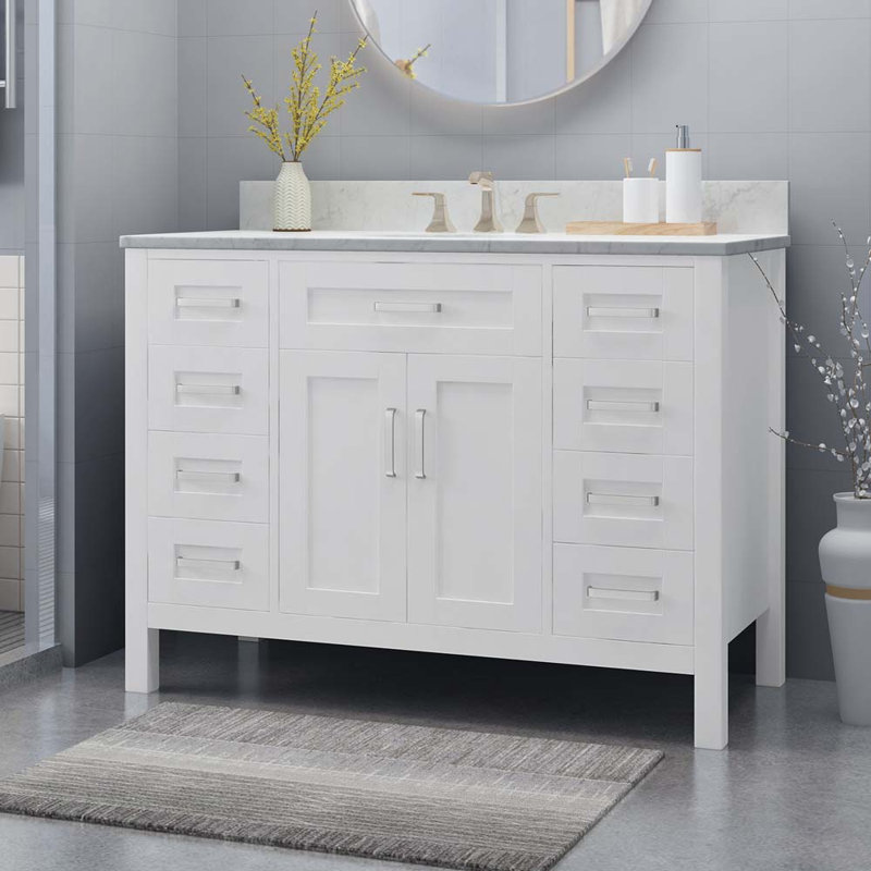 Meuble-lavabo avec plateau Sabatio, Blanc