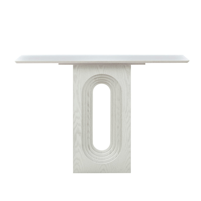 Longueur de la table d'entrée de 47,24 pouces pour le salon, console étroite avec design bouclé unique, table de canapé en panneau de fibres à densité moyenne de conception moderne pour vestibule, entrée, appartement