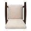 Chaise de style Mid-Century moderne avec revêtement beige et structure d'appoint brun