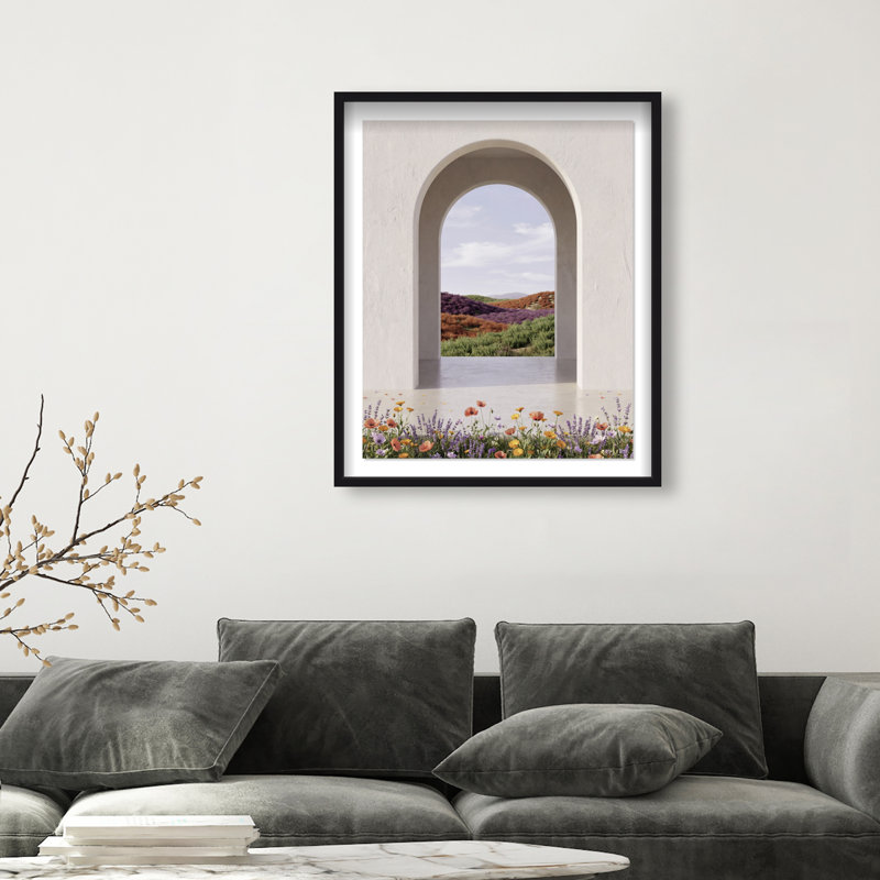Window to Paradise Shadowbox Landscape & Nature Print by Oliver Gal, Black Frame, 16 x 20, 31.5"H x 37.5"W, Black Shadowbox