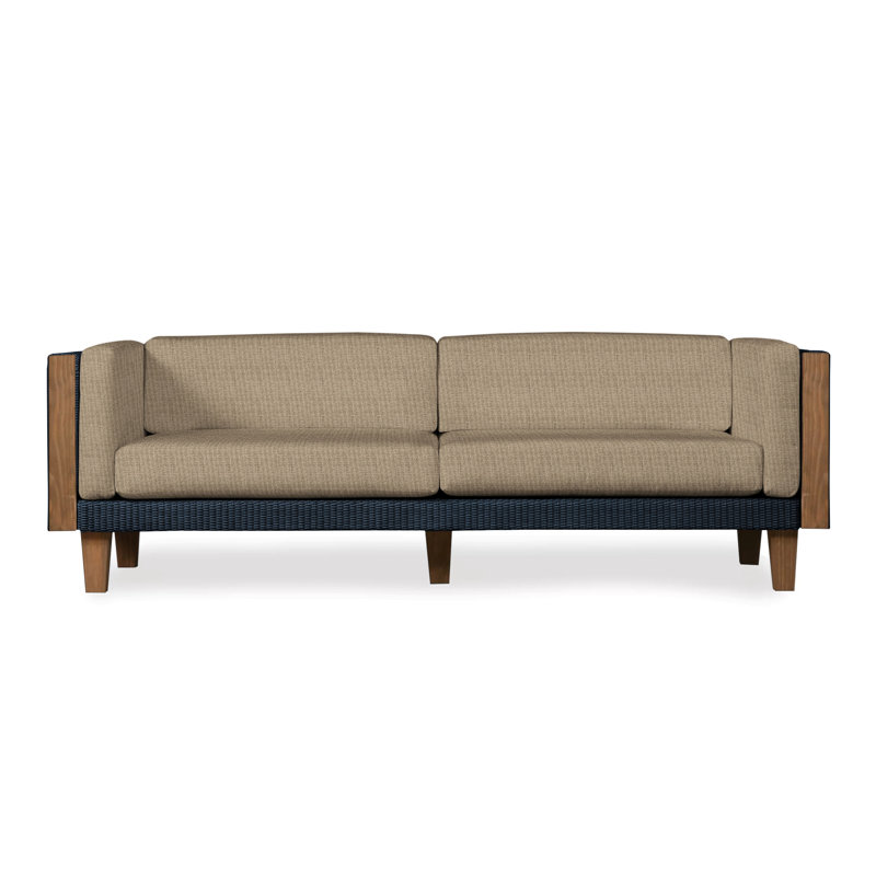 Catalina Outdoor 3 - Seat Patio Sofa, Ebony, Friendly Flax