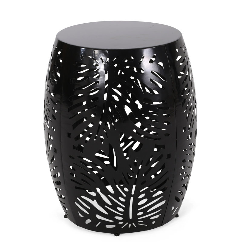 Table de bout moderne en métal avec structure creuse - noir, l 16,67 po x P 16,67 po x H 20,66 po, Noir