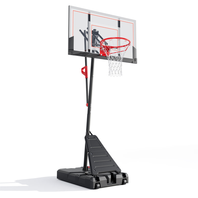  Système de panier de basketball extérieur réglable en hauteur pour l'extérieur (panneau en polycarbonate de 45 po) - Blanc