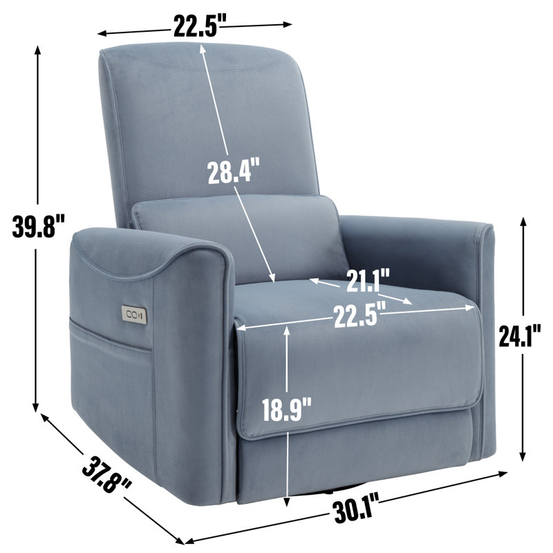 Fauteuil inclinable électrique Saggiomo, Polyester bleu