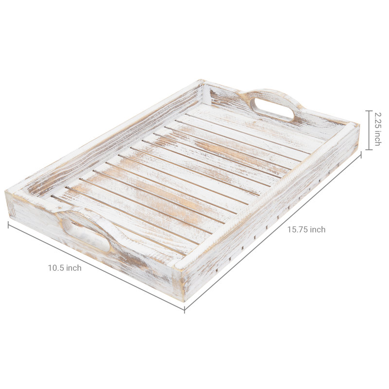 Table Wood Serving Tray with Handle