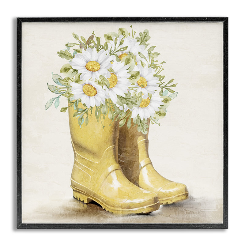 «Sunny Garden bottes», estampe numérique par Kim Allen, Estampe numérique Farmhouse, H 12 po x l 12 po