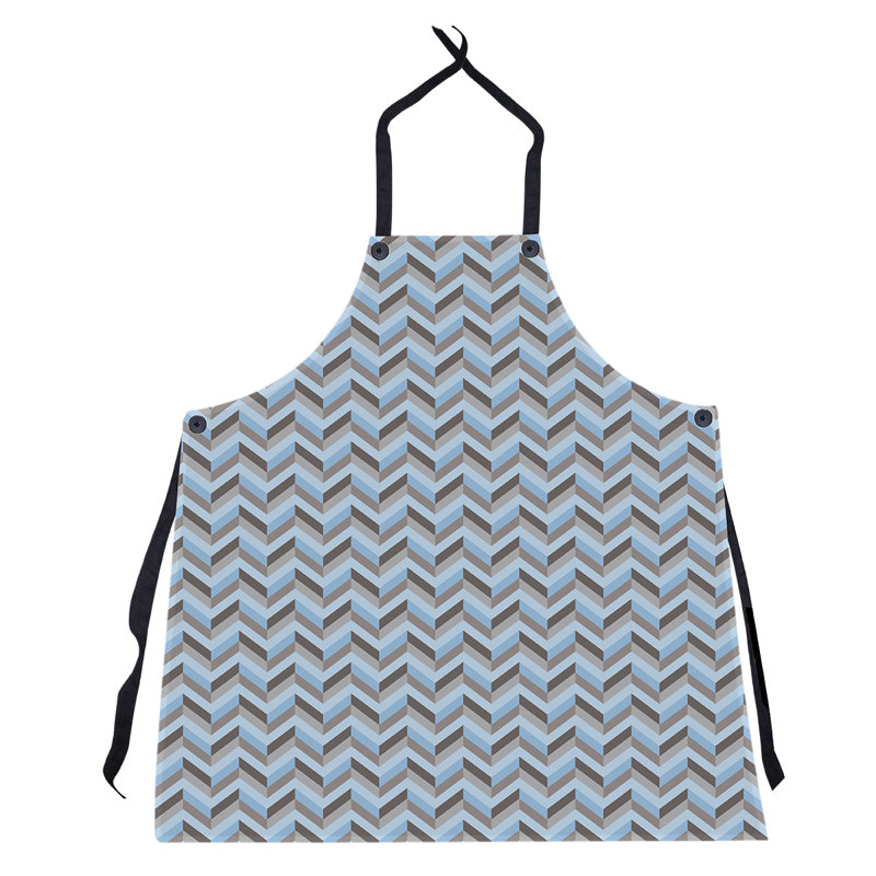Bib Apron, Blue/Brown