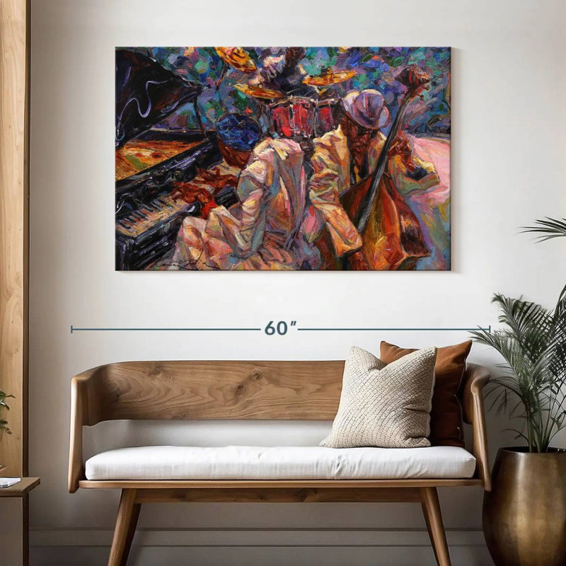«Jazz Band», reproduction sur toile tendue, H 32 po x l 48 po x P 1,25 po