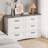 Migneco 47.2-inch wide 6-drawer double dressers with metal handles，storage cabinet-1890036235