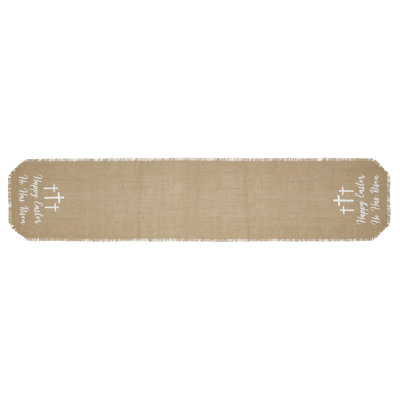 Celebrate Grace Jute Burlap Happy Easter Runner