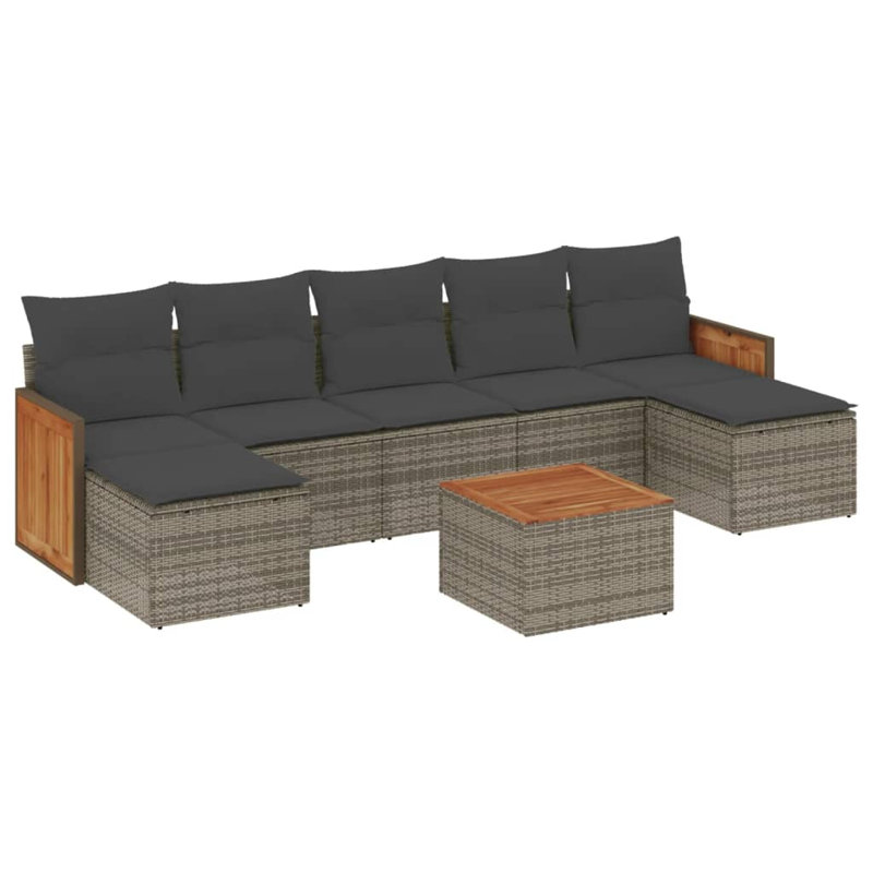 Ensemble de canapé de jardin Vidaxl gris